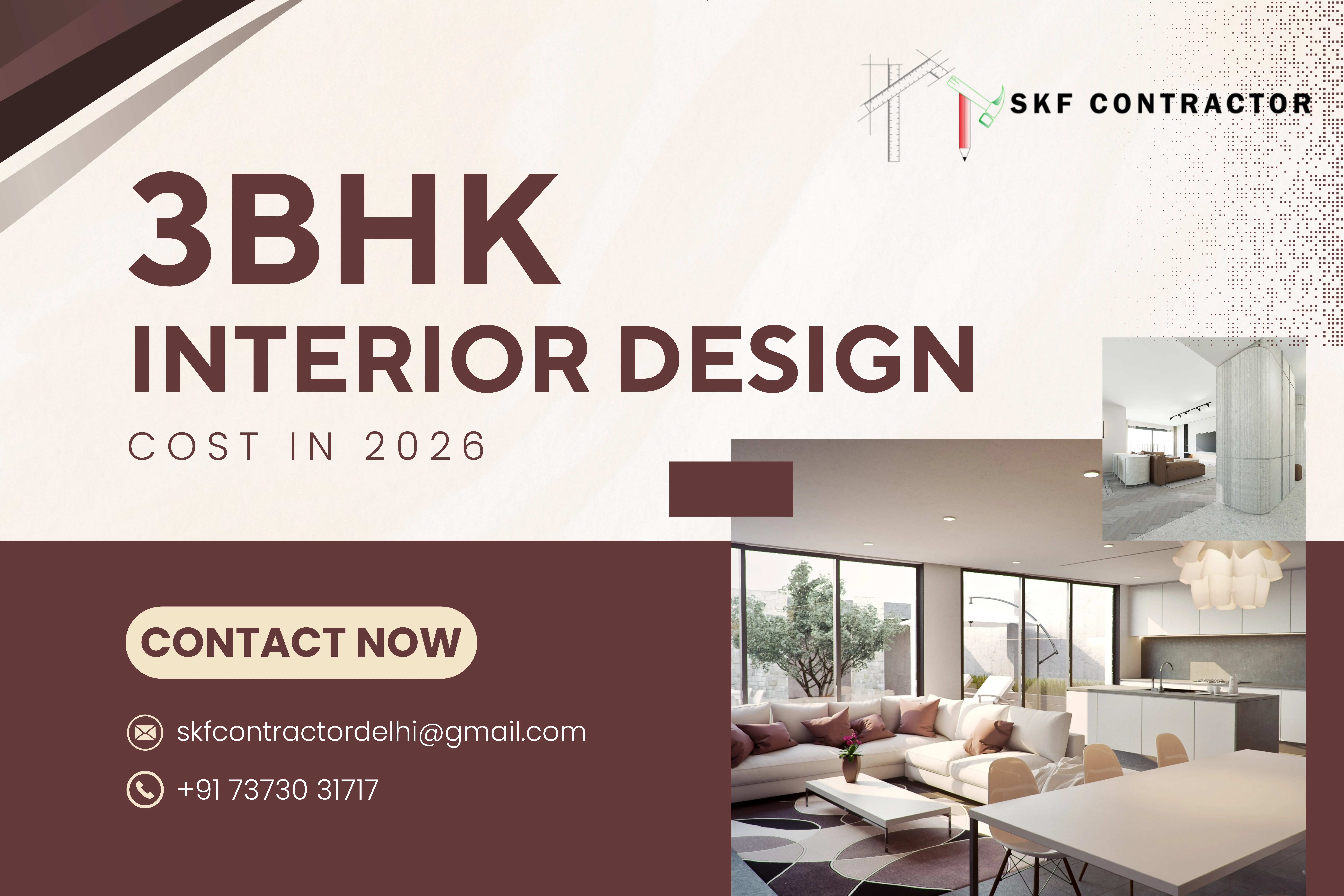 3BHK Interior Design Cost in 2026