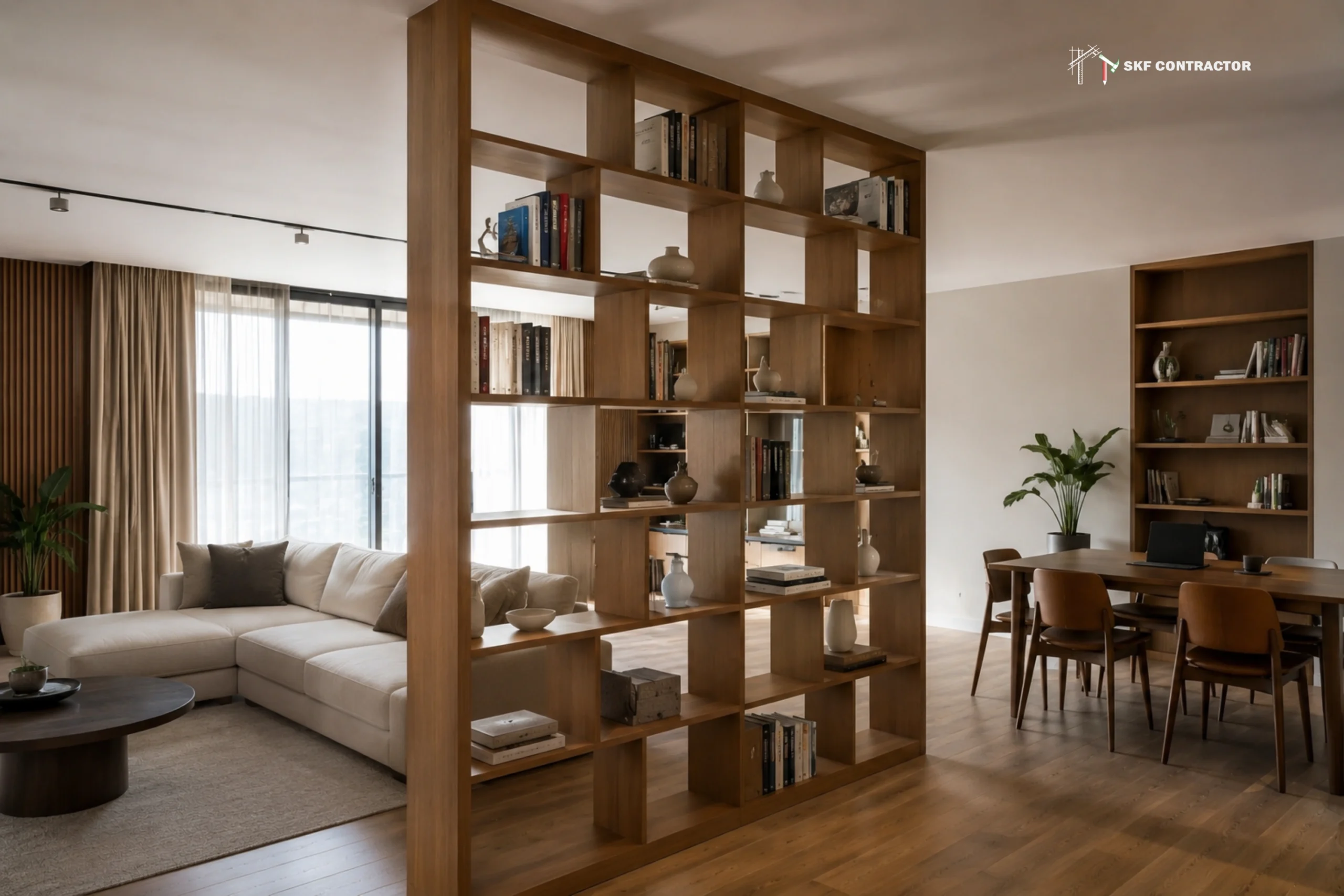 Bookshelf or storage partitions