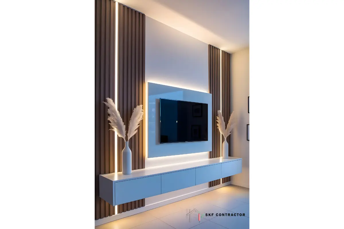 Fluted or Louver PVC TV Unit Design