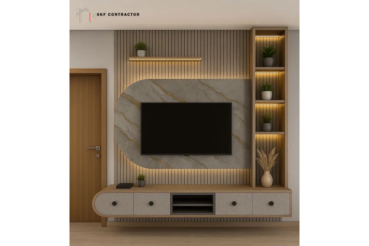 L-Shaped or Corner PVC TV Unit Design