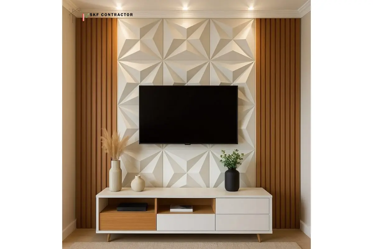 Textured 3D PVC TV Panel Wall