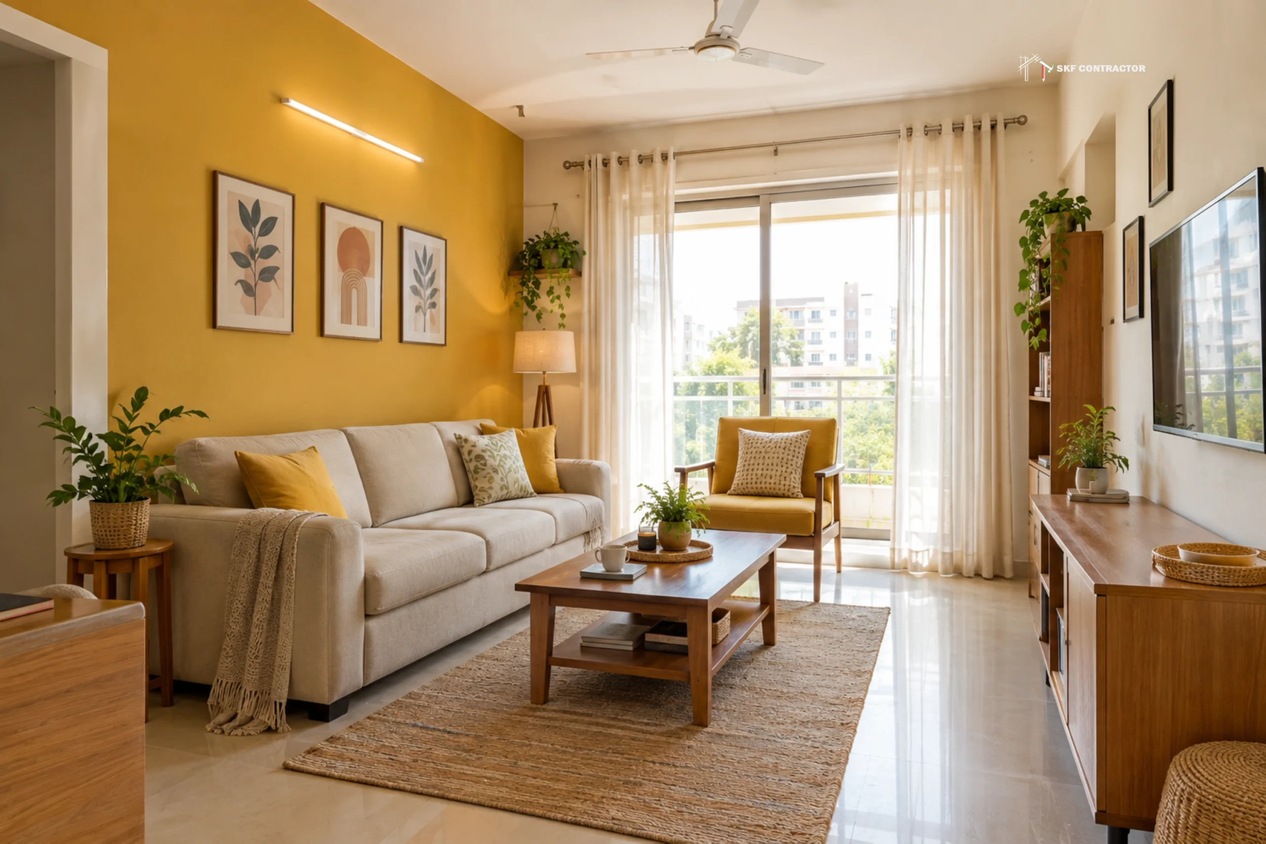 Mustard Yellow and White