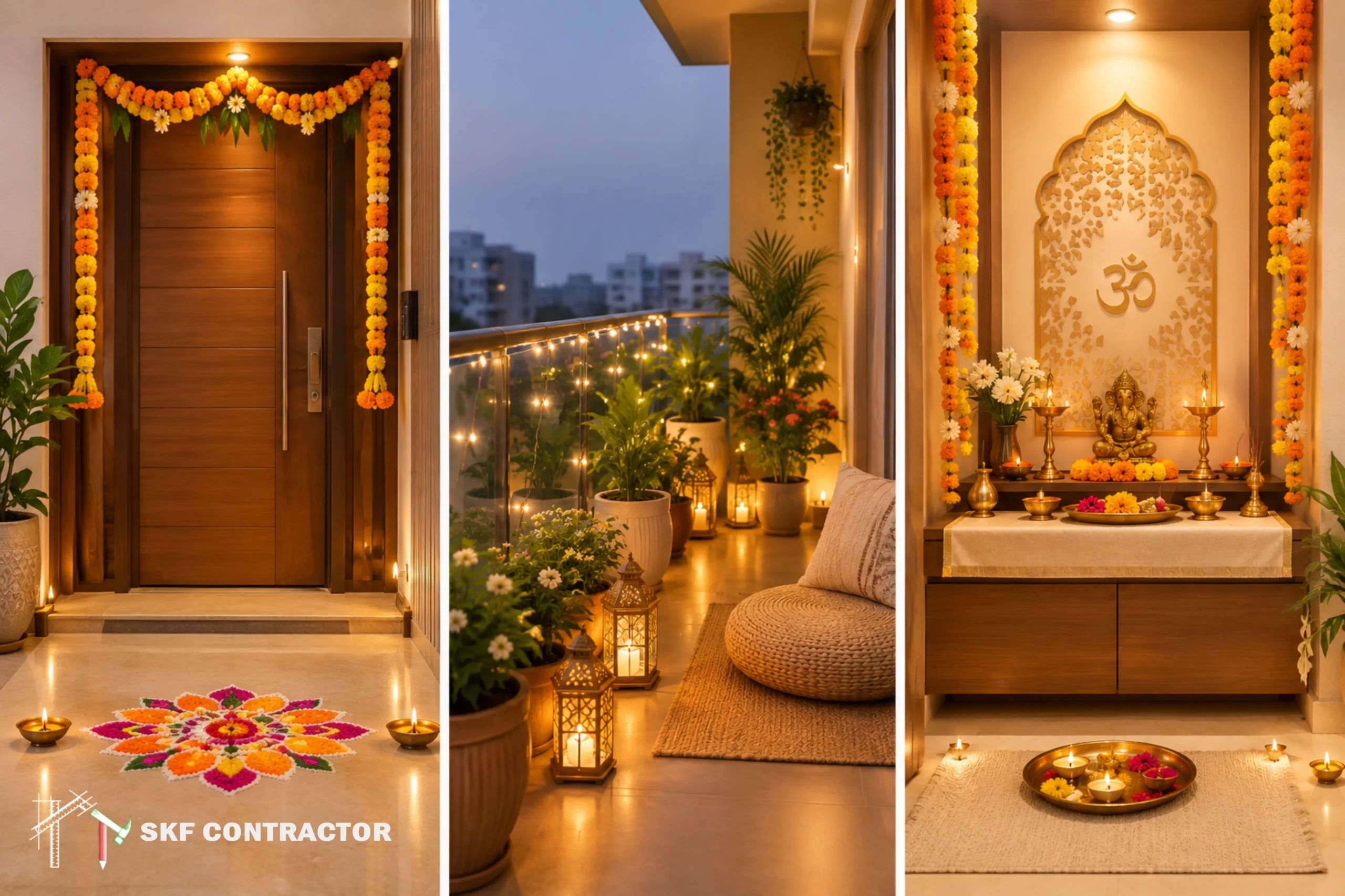Entrance, Balcony and Puja Corner